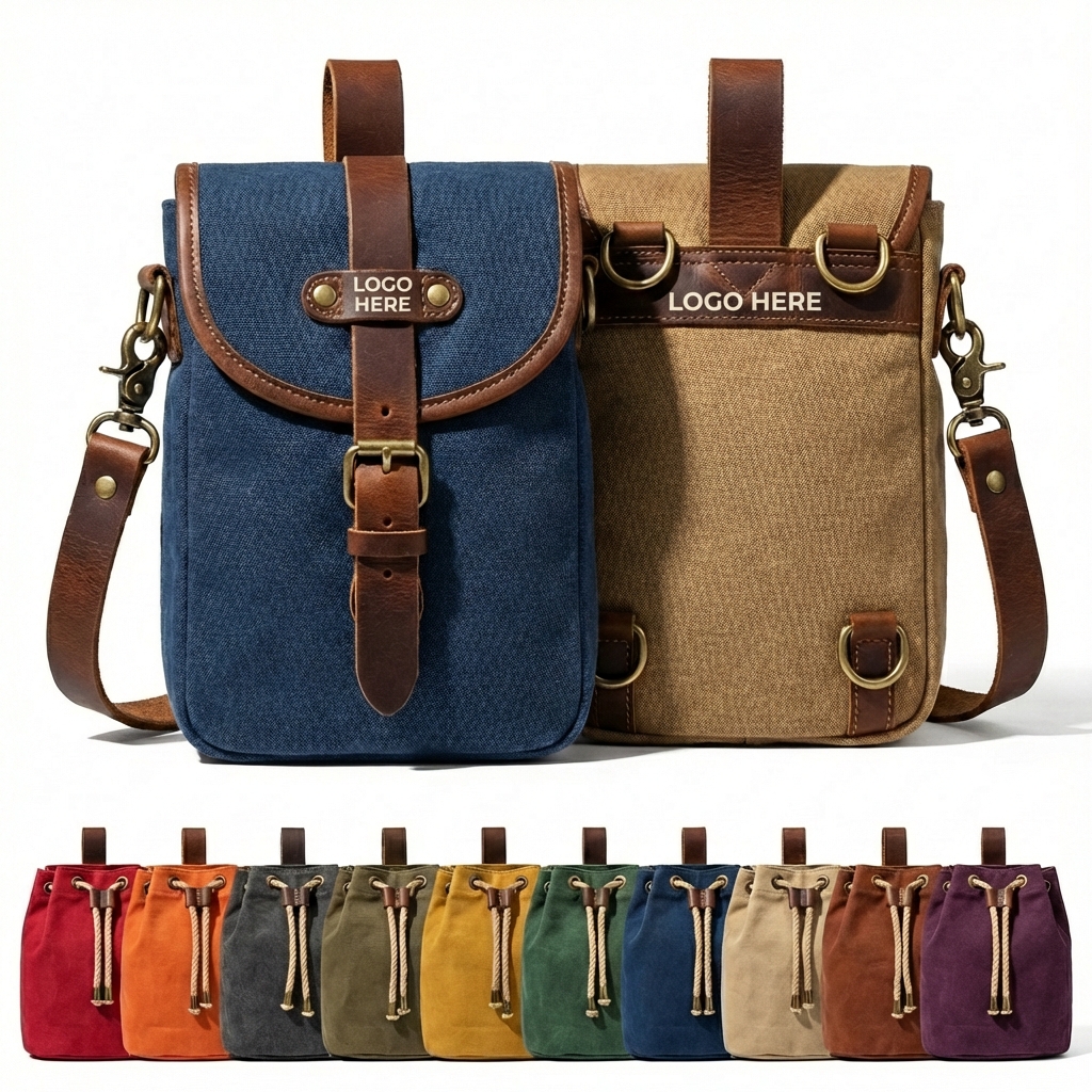 The Trail-Ready Waxed Canvas Forager's Tote & Drawstring Pouch Set