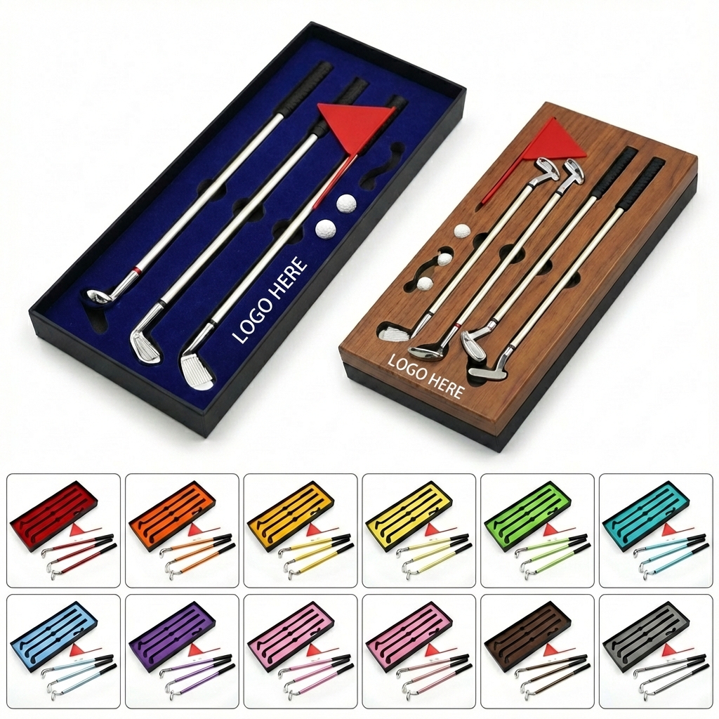 Executive Mini Golf Desk Set with Golf Club Pens