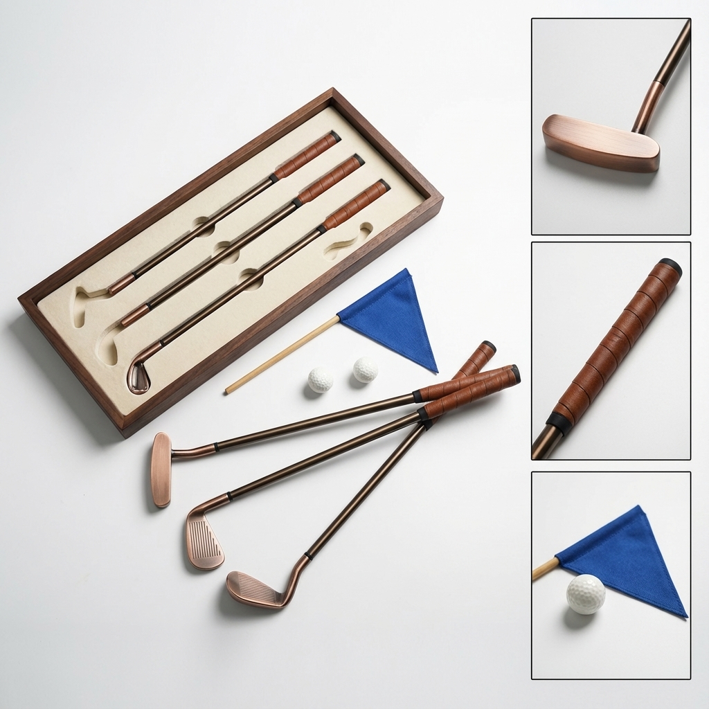 Executive Mini Golf Desk Set with Golf Club Pens