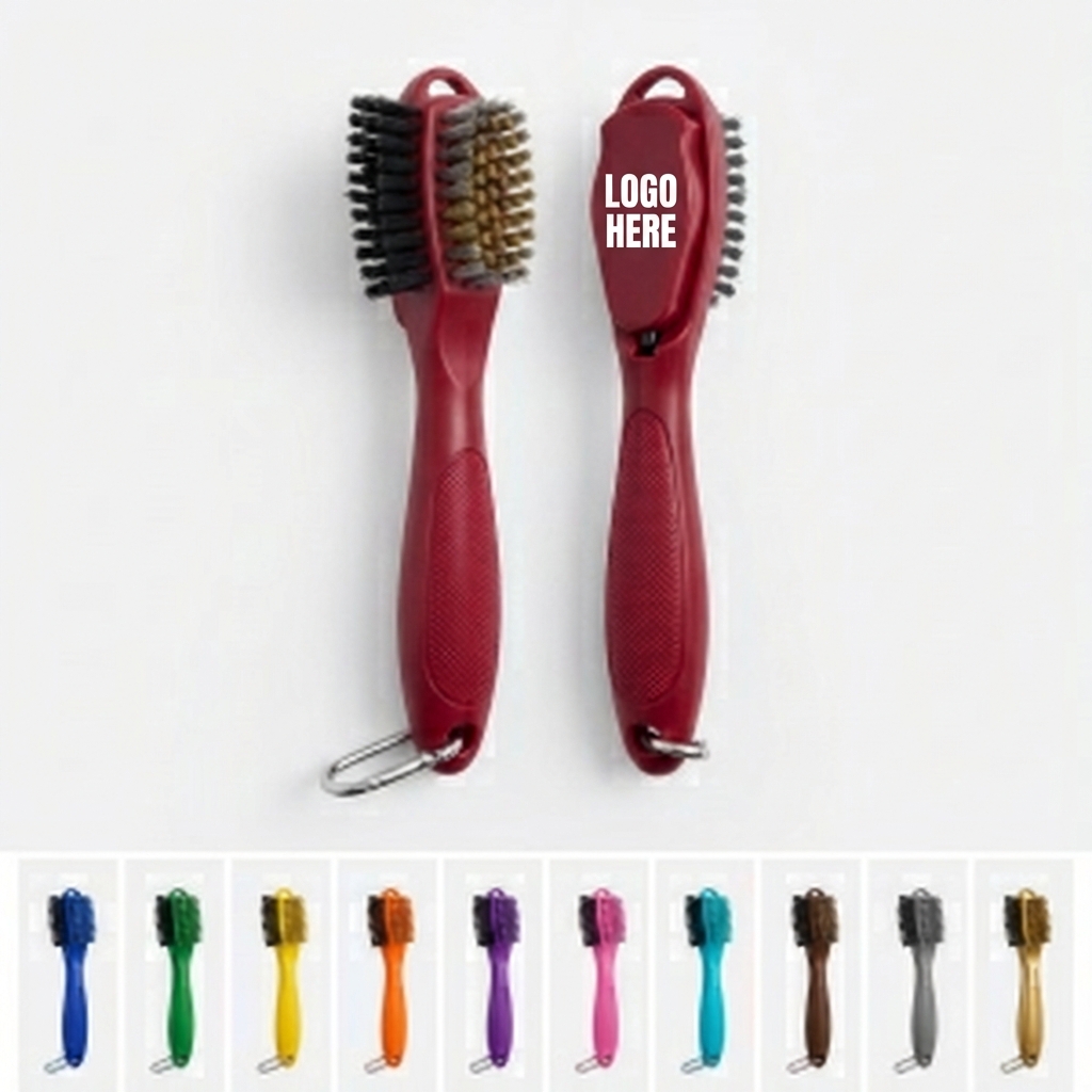 Club Care Clip-On | Dual-Sided Nylon & Wire Brush with Carabiner